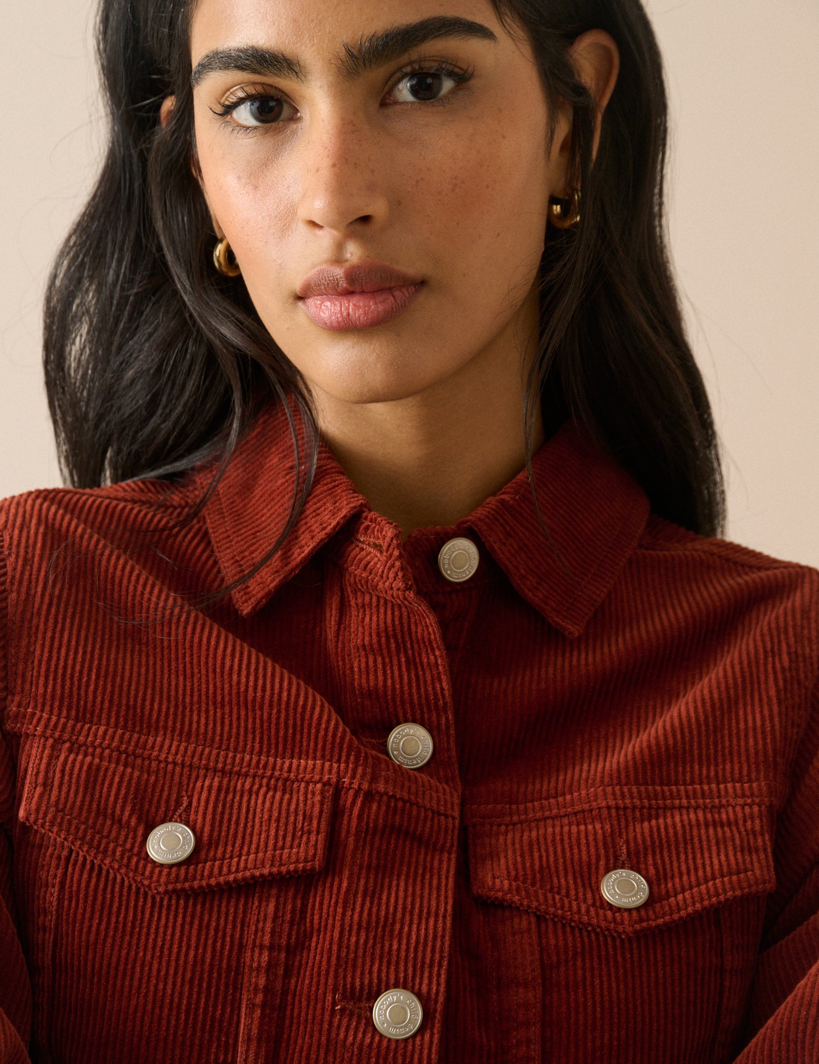 Rust Orange Cord Sheena Shirt Dress