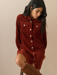 Rust Orange Cord Sheena Shirt Dress