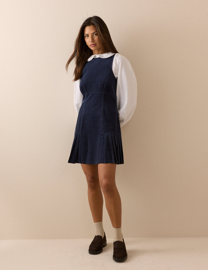 Navy Cord Elma Mini Dress