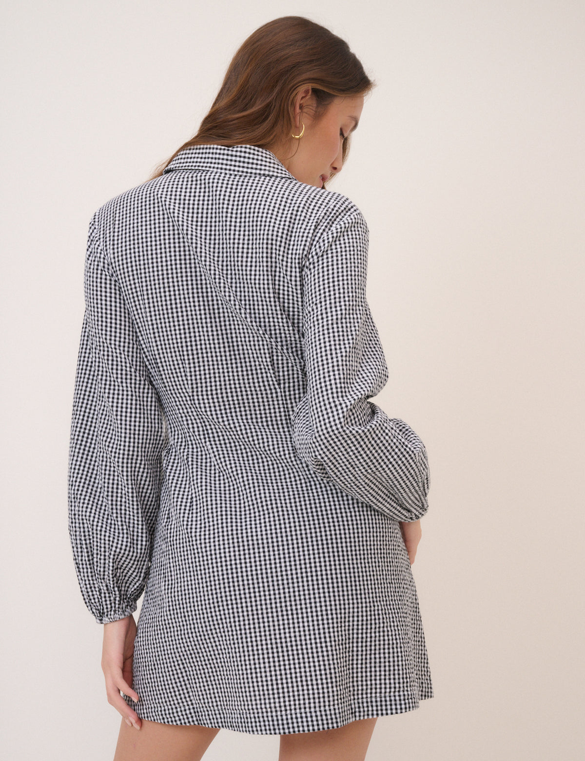 Black Gingham Montego Mini Dress