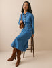 Mid Wash Denim Midi Shirt Dress