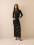 Black Floral Mesh Maxi Skirt