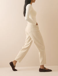 Cream Cord Putney Barrel Leg Jeans