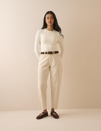 Cream Cord Putney Barrel Leg Jeans