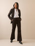 Dark Brown Cord Flared Trousers