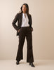Dark Brown Cord Flared Trousers