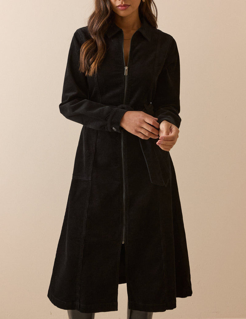 Black Cord Kai Shirt Dress