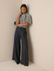 Grey Super Wide Leg Trousers