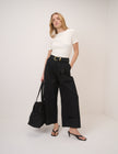 Cream Boat Neck Ribbed Top