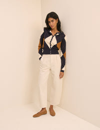 Navy Argyle Cardigan