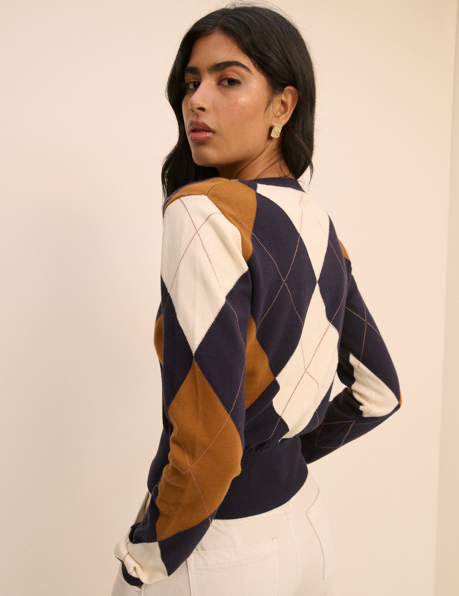 Navy Argyle Cardigan