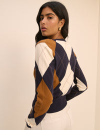 Navy Argyle Cardigan