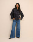 Navy Tie Trench Jacket