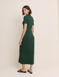 Green Clarey Polo Jersey Midi Dress