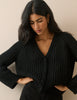 Black Chunky Knitted Cardigan