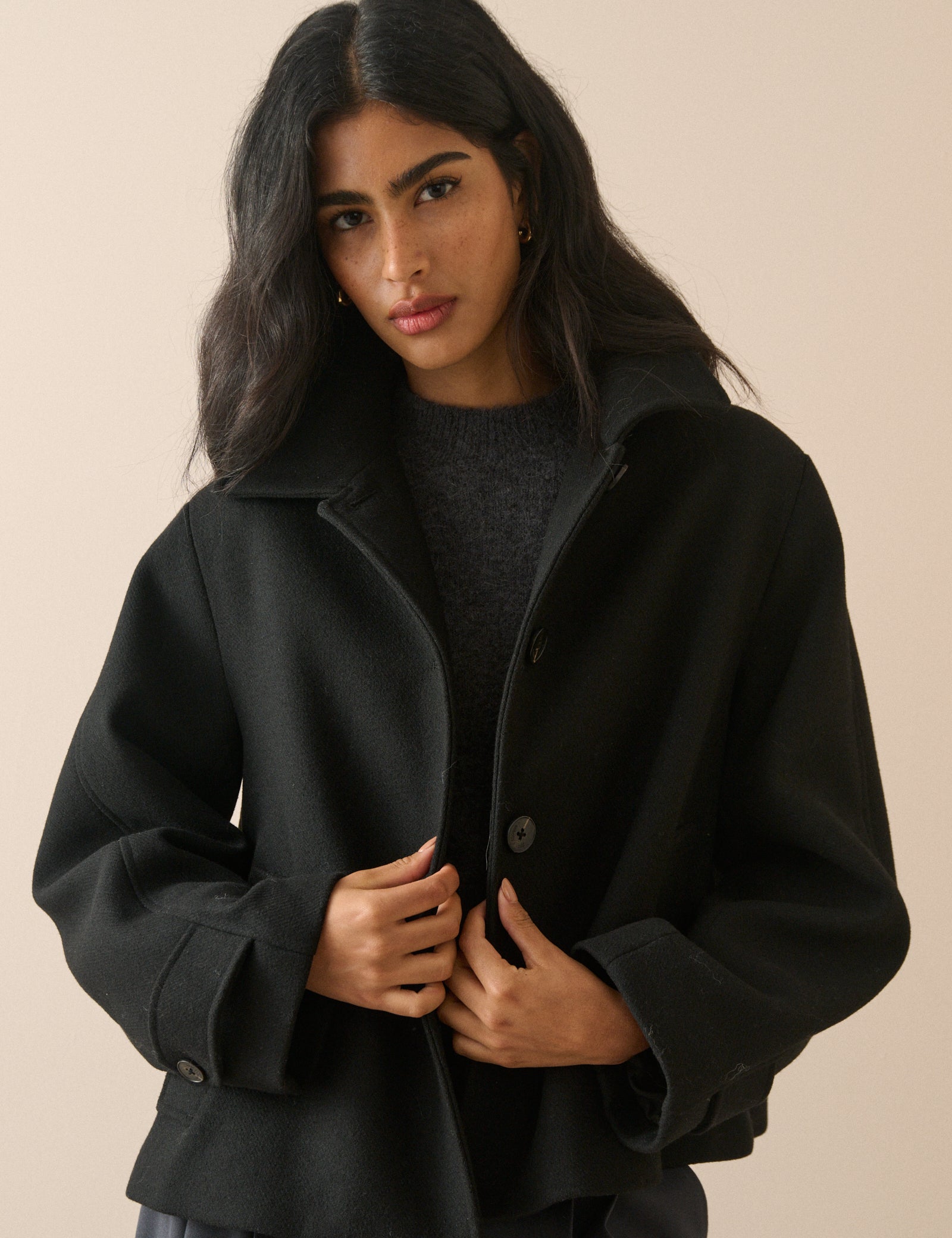 Feylan Short Funnel Neck Coat