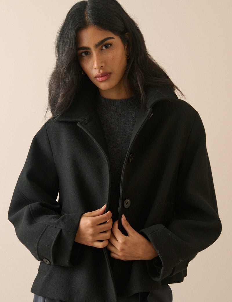 Feylan Short Funnel Neck Coat