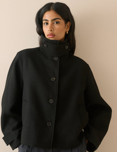 Feylan Short Funnel Neck Coat