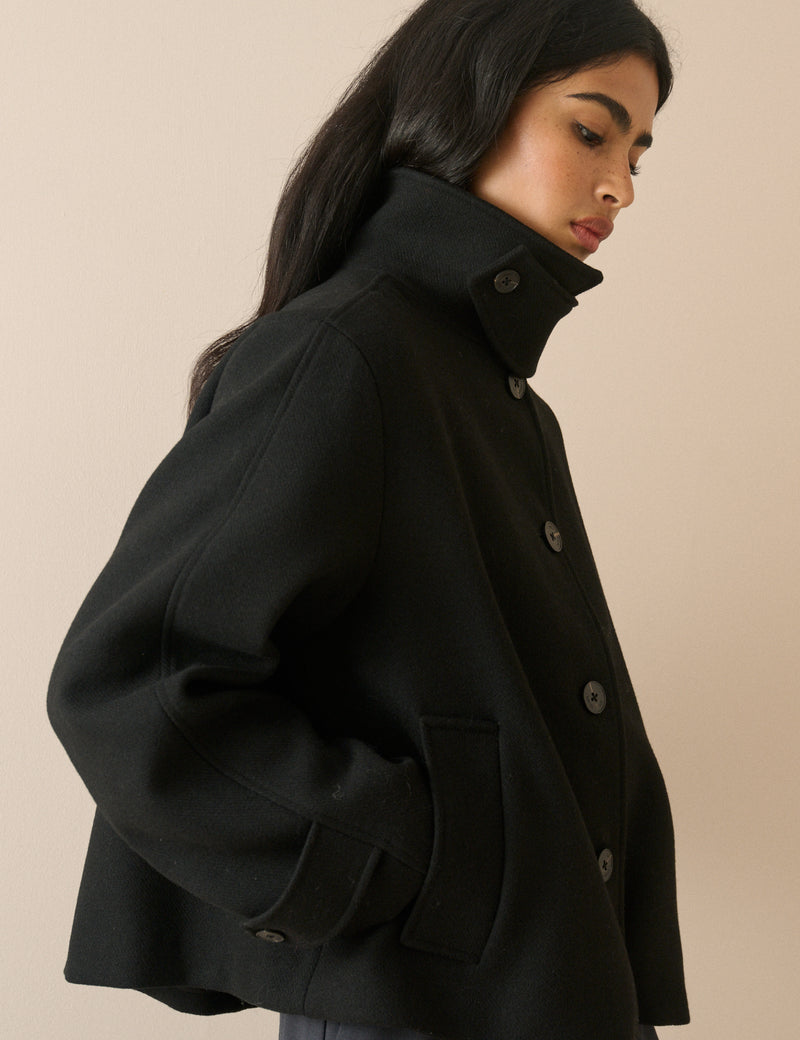 Feylan Short Funnel Neck Coat