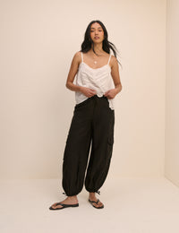 Black Utility Balloon Trousers