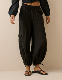 Black Utility Balloon Trousers