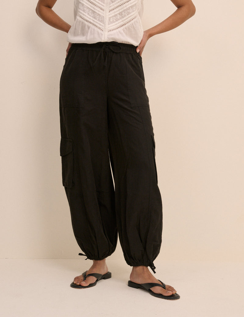 Black Utility Balloon Trousers