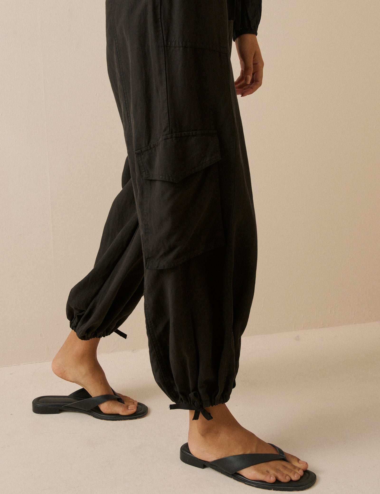 Black Utility Balloon Trousers