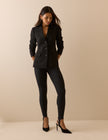 Black Ribbed Jersey Stirrup Legging
