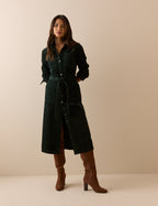 Green Cord Finchley Shirt Dress
