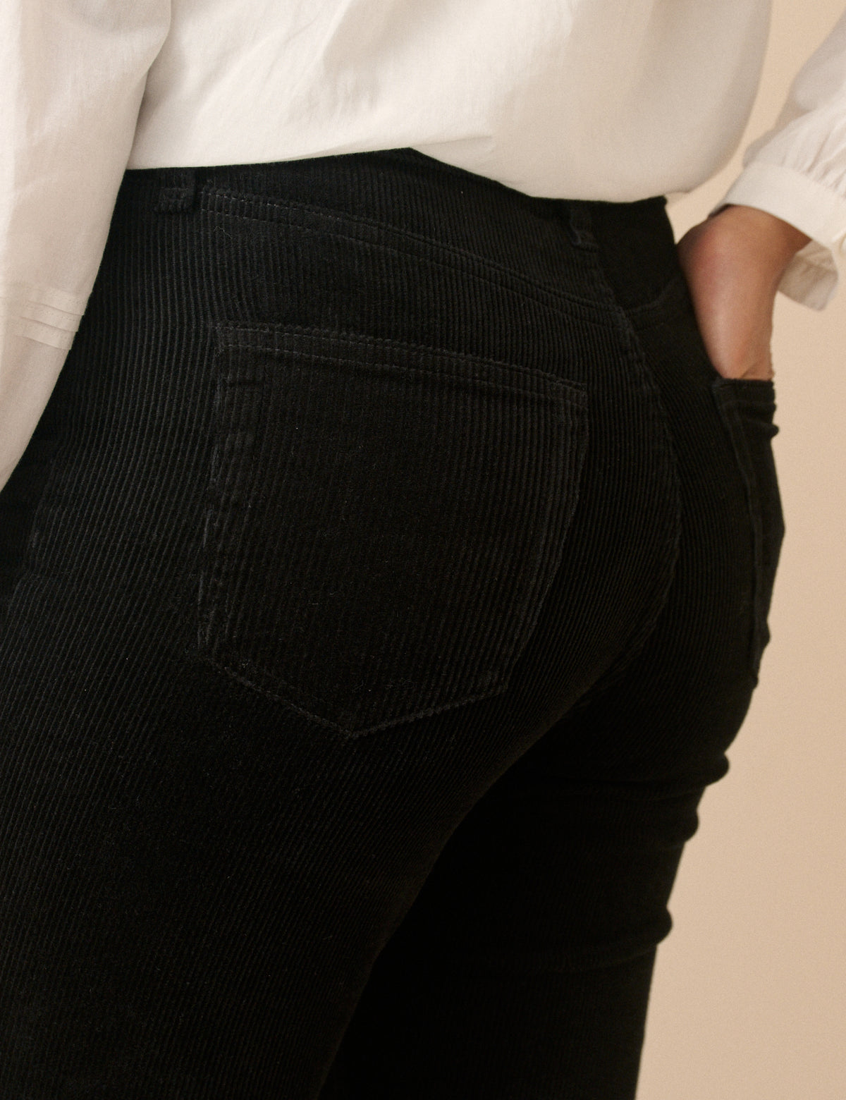 Black Cord Mid Rise Chelsea Skinny Jeans