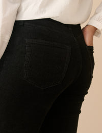 Black Cord Mid Rise Chelsea Skinny Jeans