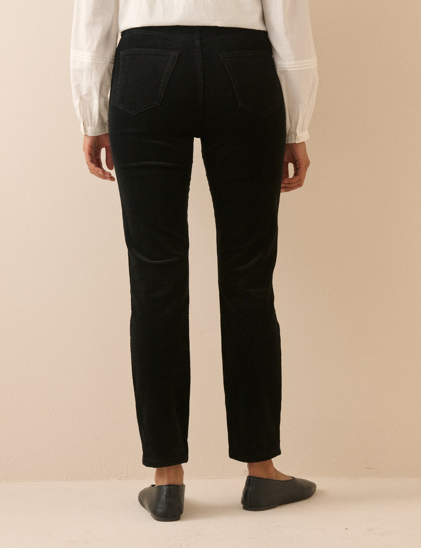 Black Cord Mid Rise Chelsea Skinny Jeans