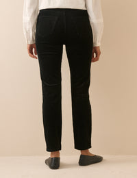 Black Cord Mid Rise Chelsea Skinny Jeans