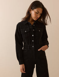 Black Cord Wide Leg Dublin Jumpsuit