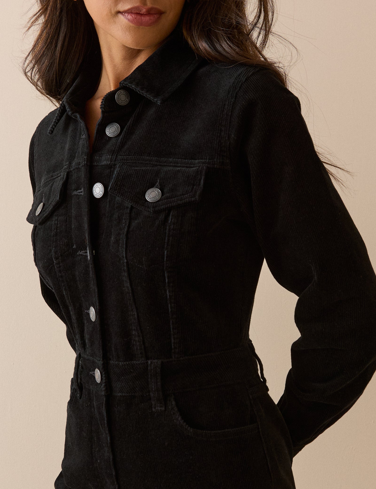 Black Cord Wide Leg Dublin Jumpsuit