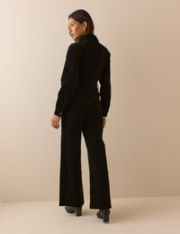 Black Cord Wide Leg Dublin Jumpsuit