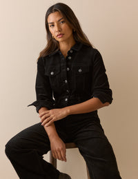 Black Cord Wide Leg Dublin Jumpsuit
