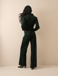 Green Cord Wide Leg Dublin Jumpsuit