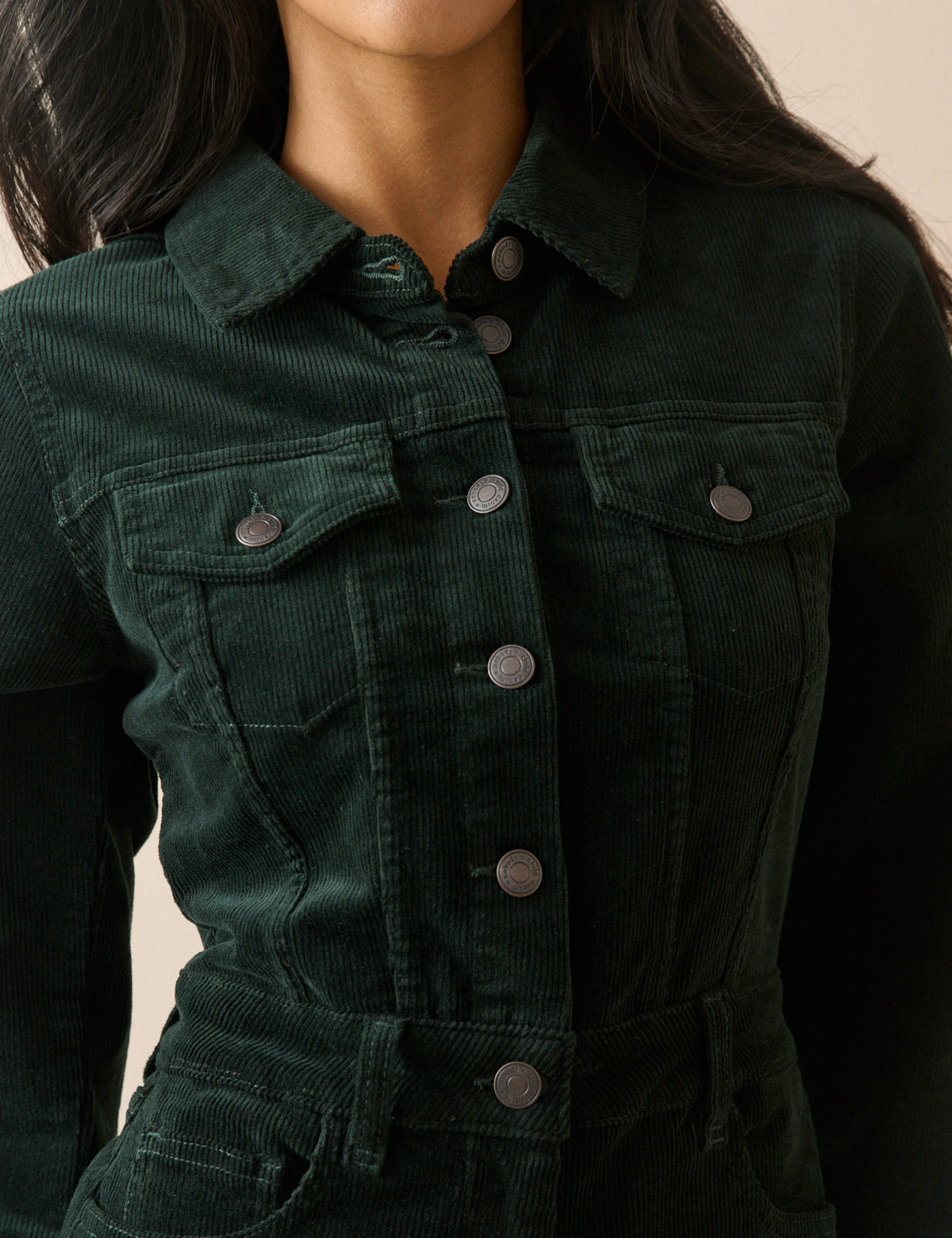 Green Cord Wide Leg Dublin Jumpsuit