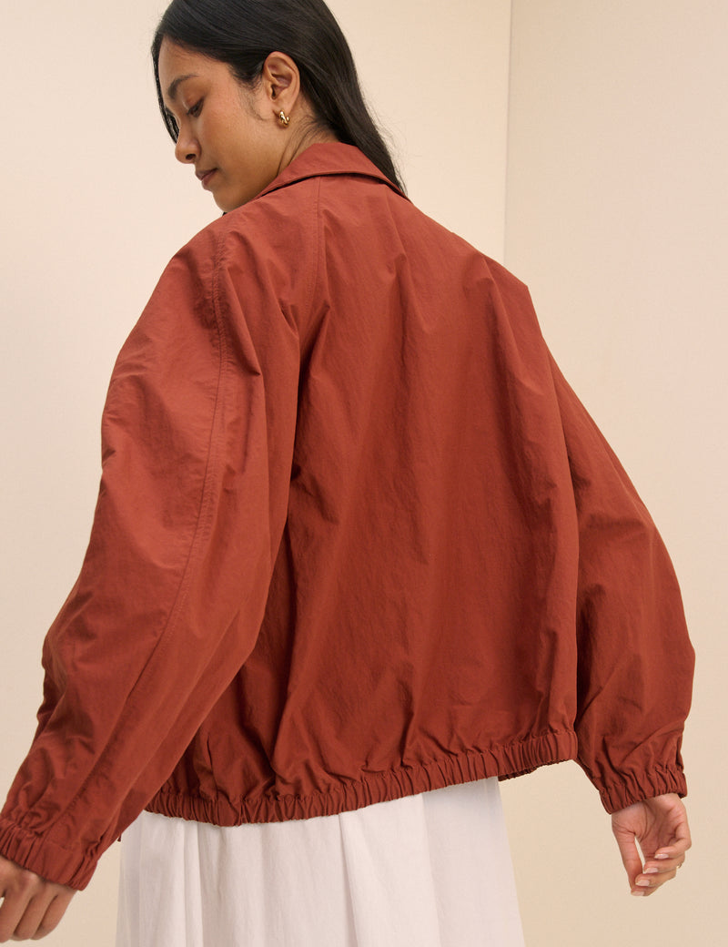 Rust Funnel Neck Melza Jacket
