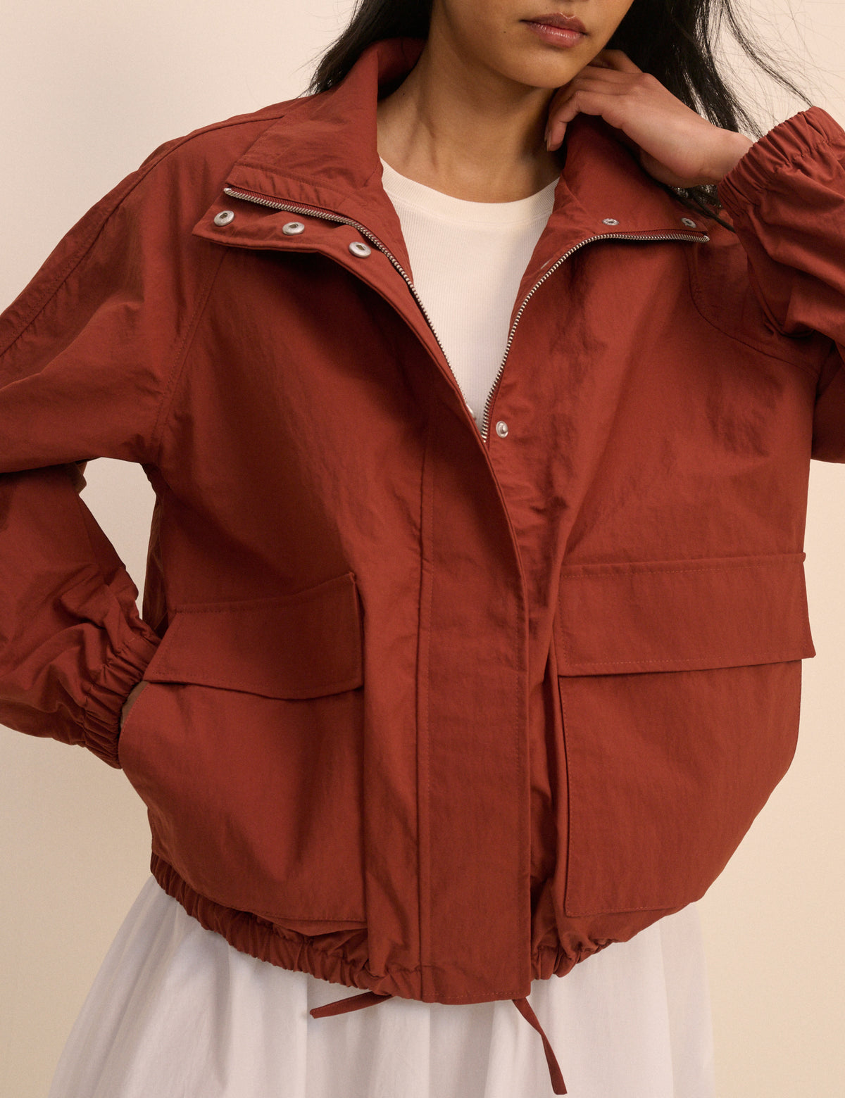 Rust Funnel Neck Melza Jacket