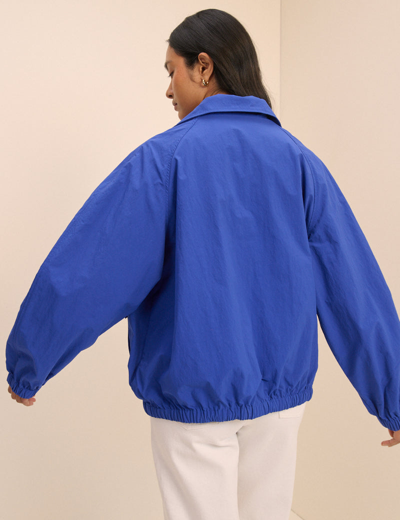 Cobalt Blue Funnel Neck Jacket