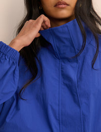 Cobalt Blue Funnel Neck Jacket
