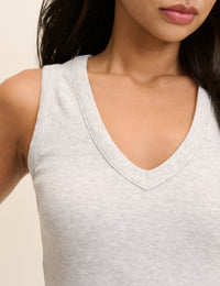 Grey Ribbed V-Neck Vest