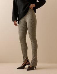 Brown Heritage Check Jersey Split Hem Leggings