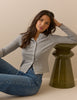 Grey Pointelle Jersey Cardigan