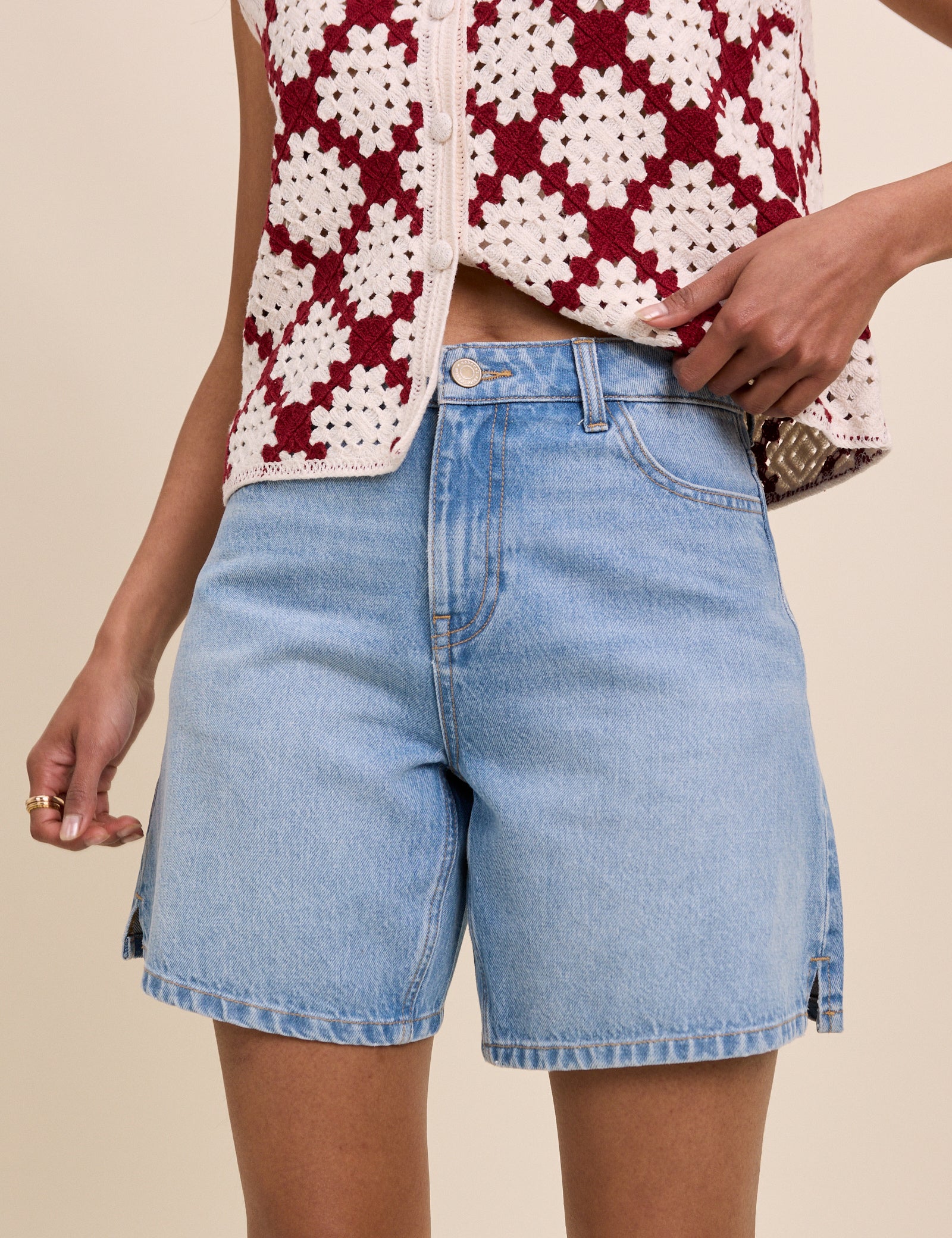Light Blue Bermuda Denim Shorts