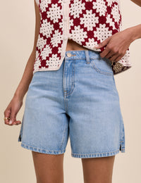 Light Blue Bermuda Denim Shorts