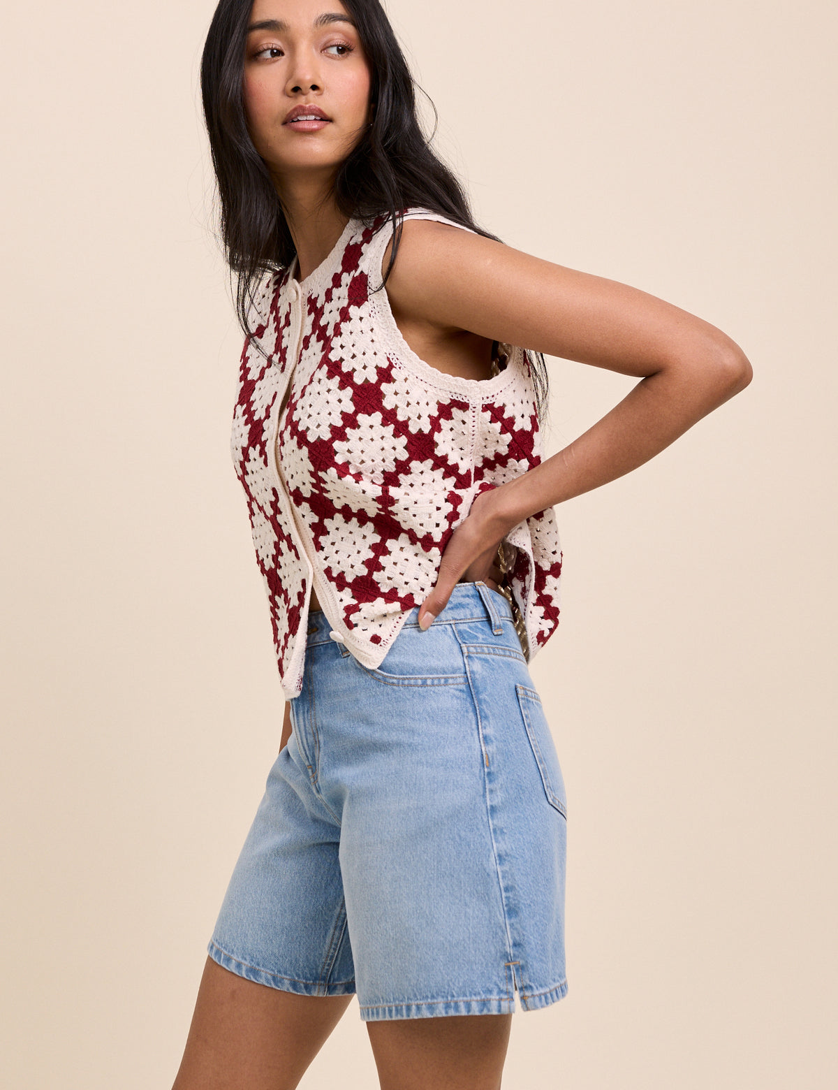 Light Blue Bermuda Denim Shorts