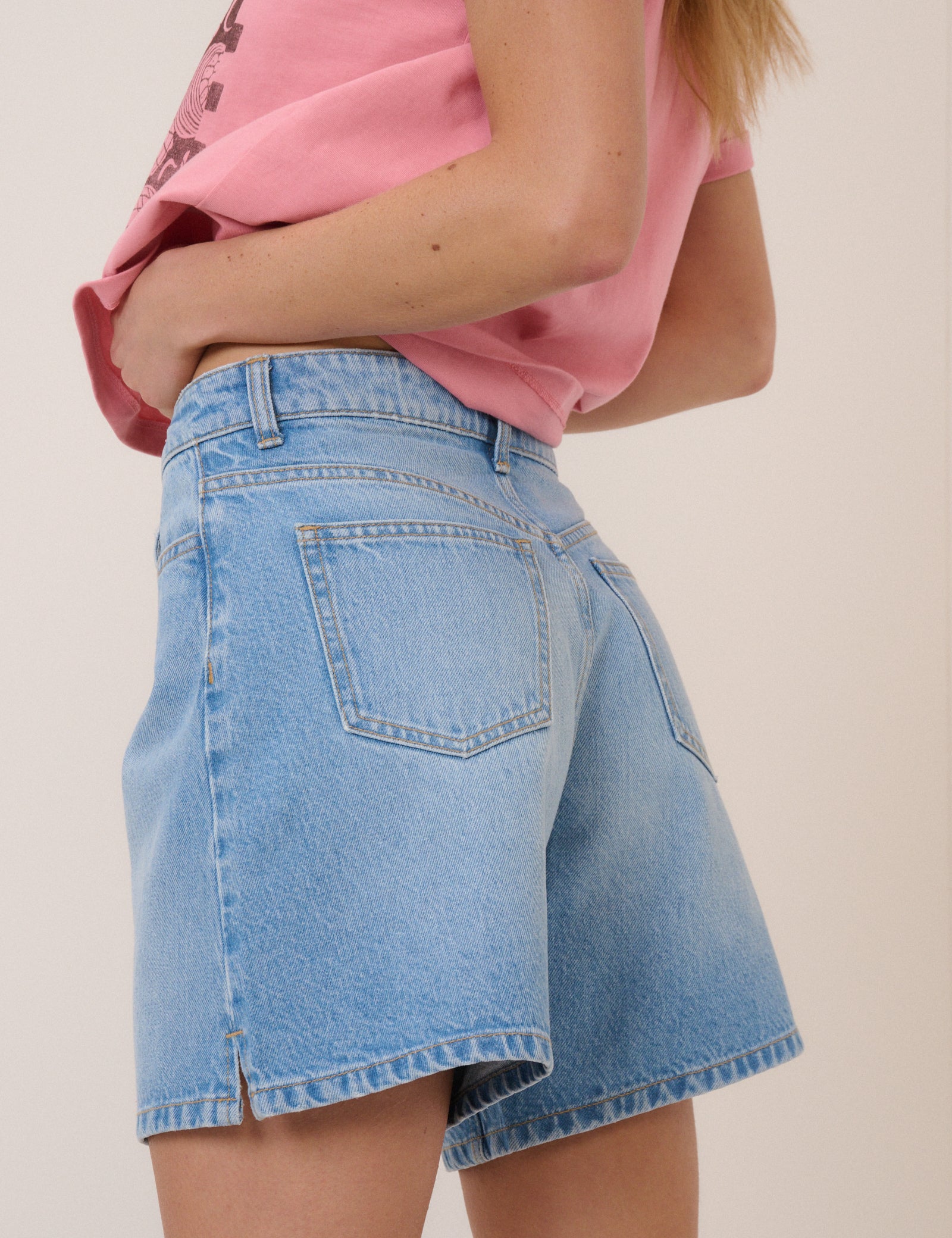 Light Blue Bermuda Denim Shorts